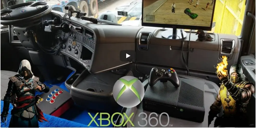 Caminhoneiro adaptou um vídeo game no seu caminhão, veja como funciona.
