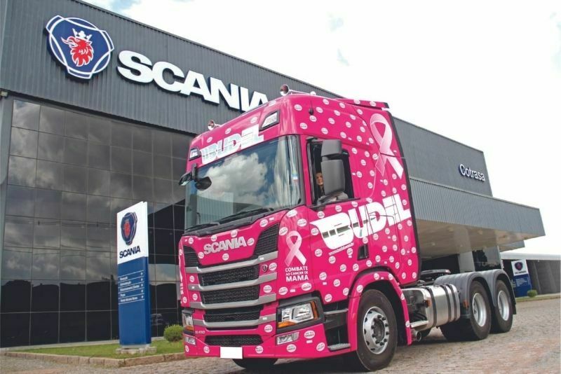 Scania R450 na cor rosa é entregue para Budel Transportes