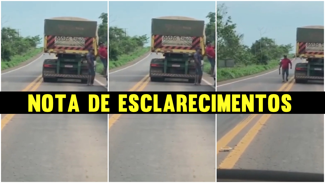 Transportadora Brasil Novo emite nota após briga com facão entre caminhoneiros
