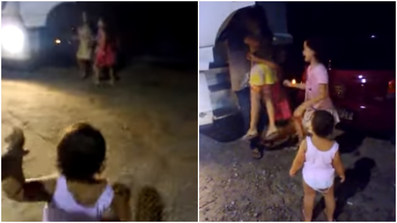 Vídeo flagra momento em que filhos recebe pai caminhoneiro após viagem