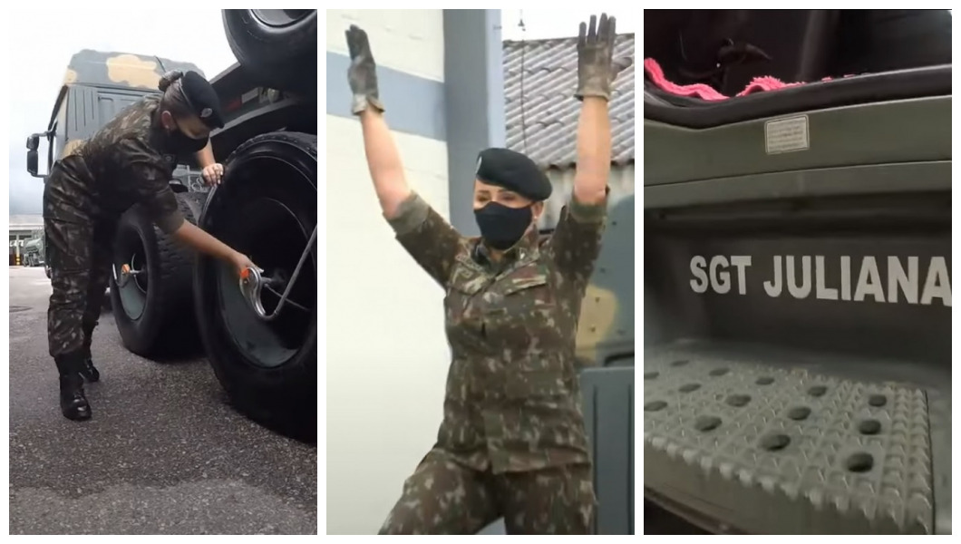 Vídeo Juliana e a primeira motorista carreteira com excesso de largura do Exército Brasileiro