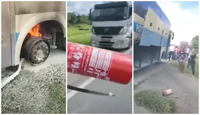 Vídeo mostra motorista de ônibus Novo Horizonte no maior sufoco