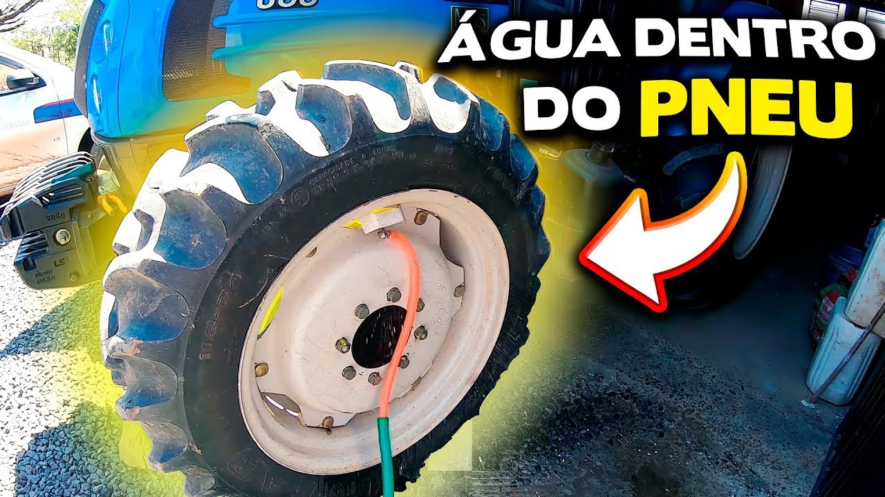 Porque é colocado água nos pneus dos tratores agrícolas?