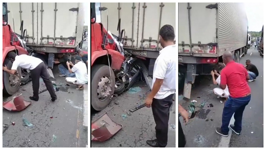Caminhoneiro questionar PRF após acidente e afirma que se o caminhão fosse arqueado ninguém iria morrer